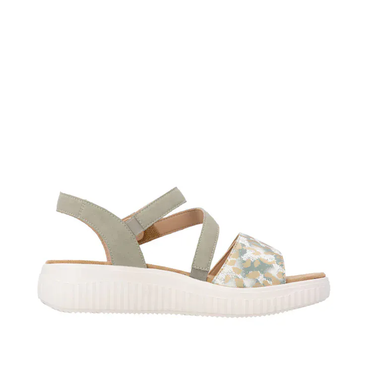 Remonte Women's D3L51-52 Light Sole Sandals- Green Combi - Image 3