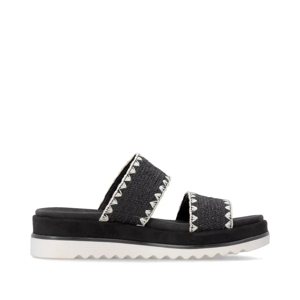 Remonte Women's D3P52-03 Lite N Soft Slip-on Sandals- Black/ Cream - Image 2