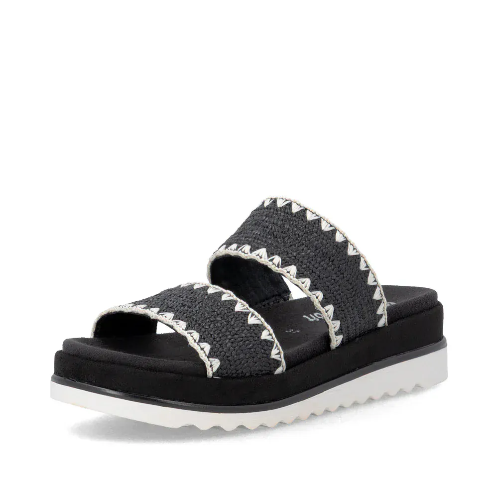 Remonte Women's D3P52-03 Lite N Soft Slip-on Sandals- Black/ Cream - Image 3