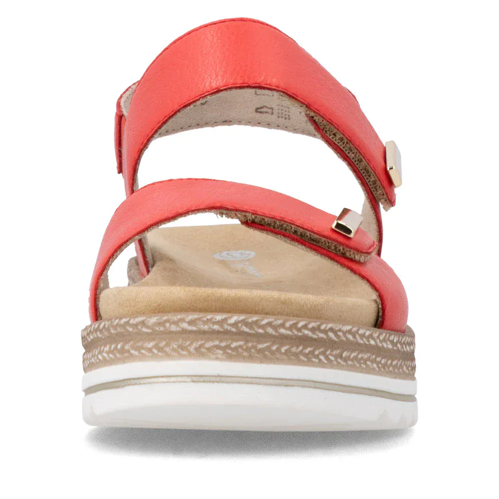 Remonte Women's D0Q59-33 Wedge Sandals- Red - Image 5