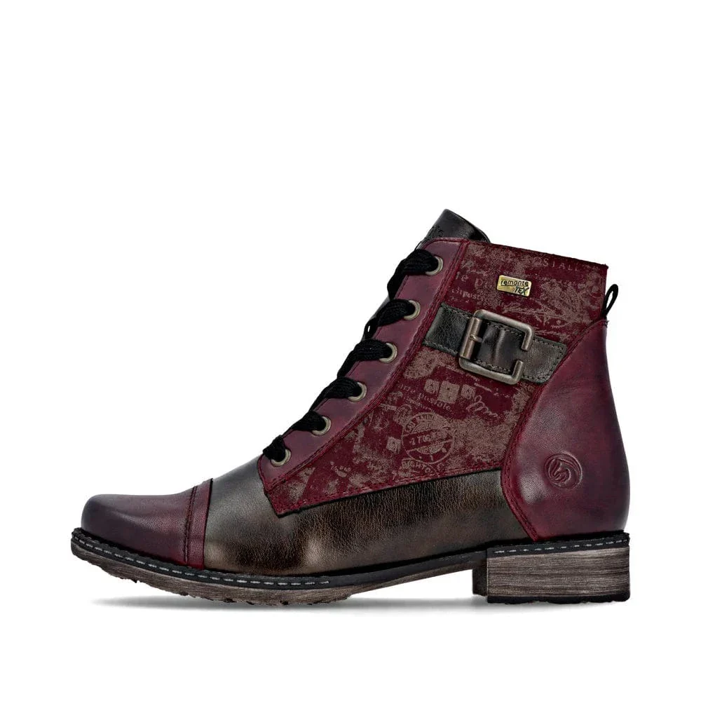 Remonte Women's D4381-35 Dress Ankle Boots- Red Combi - Image 6