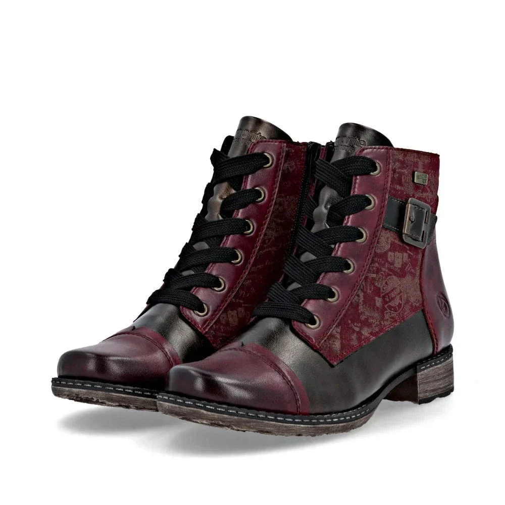Remonte Women's D4381-35 Dress Ankle Boots- Red Combi - Image 9