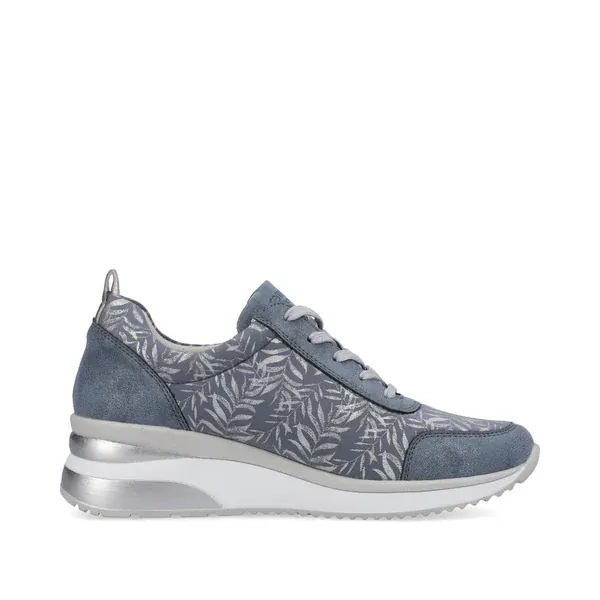 Remonte Women's D2401-11 Wedge Zip Sneakers- Blue Combi