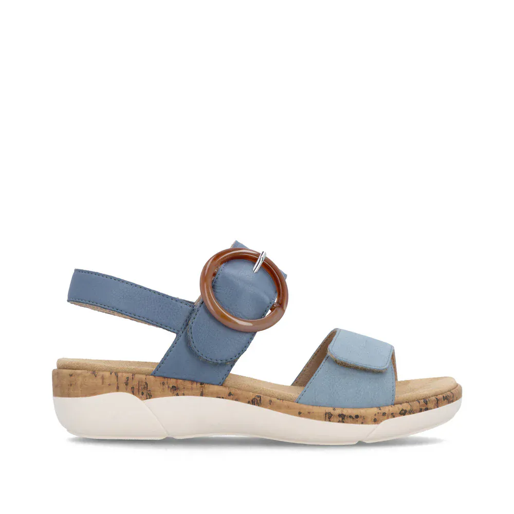 Remonte Women's R6853-15 Adjustable Sandals- Blue Combi
