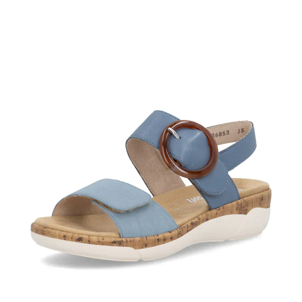 Remonte Women's R6853-15 Adjustable Sandals- Blue Combi - Image 3