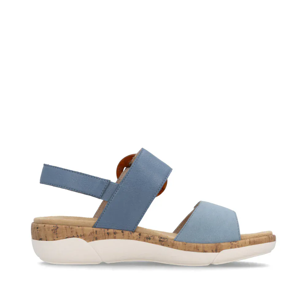 Remonte Women's R6853-15 Adjustable Sandals- Blue Combi - Image 4
