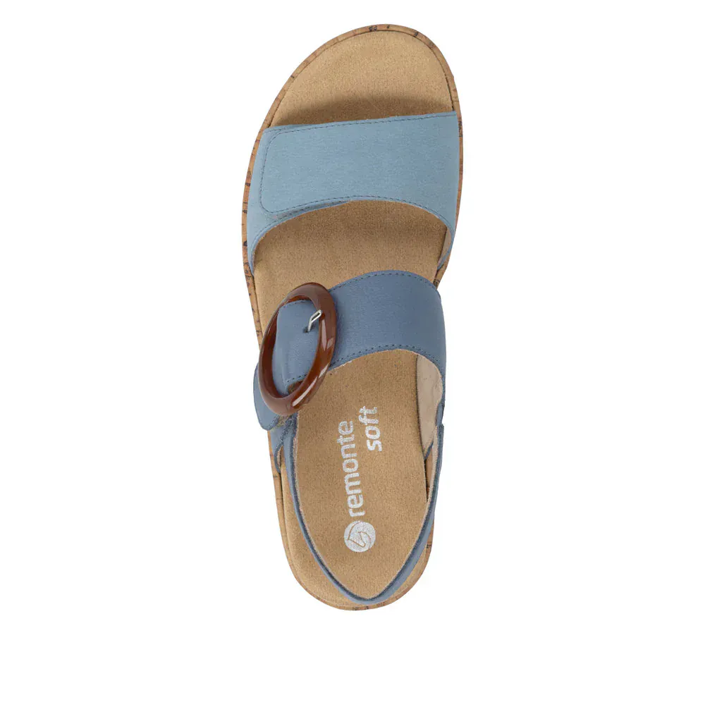 Remonte Women's R6853-15 Adjustable Sandals- Blue Combi - Image 5