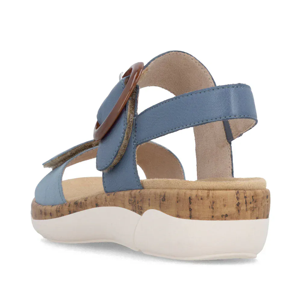 Remonte Women's R6853-15 Adjustable Sandals- Blue Combi - Image 7