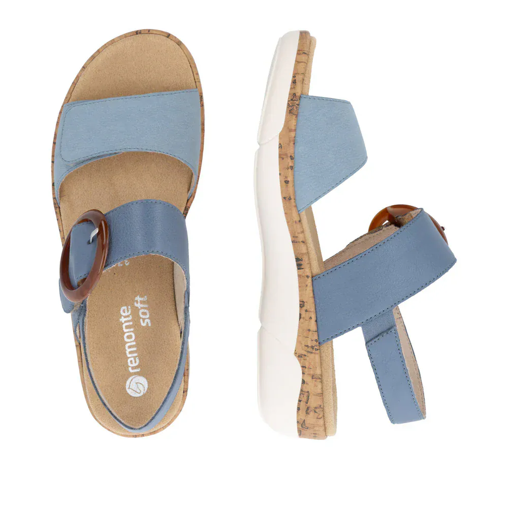 Remonte Women's R6853-15 Adjustable Sandals- Blue Combi - Image 8