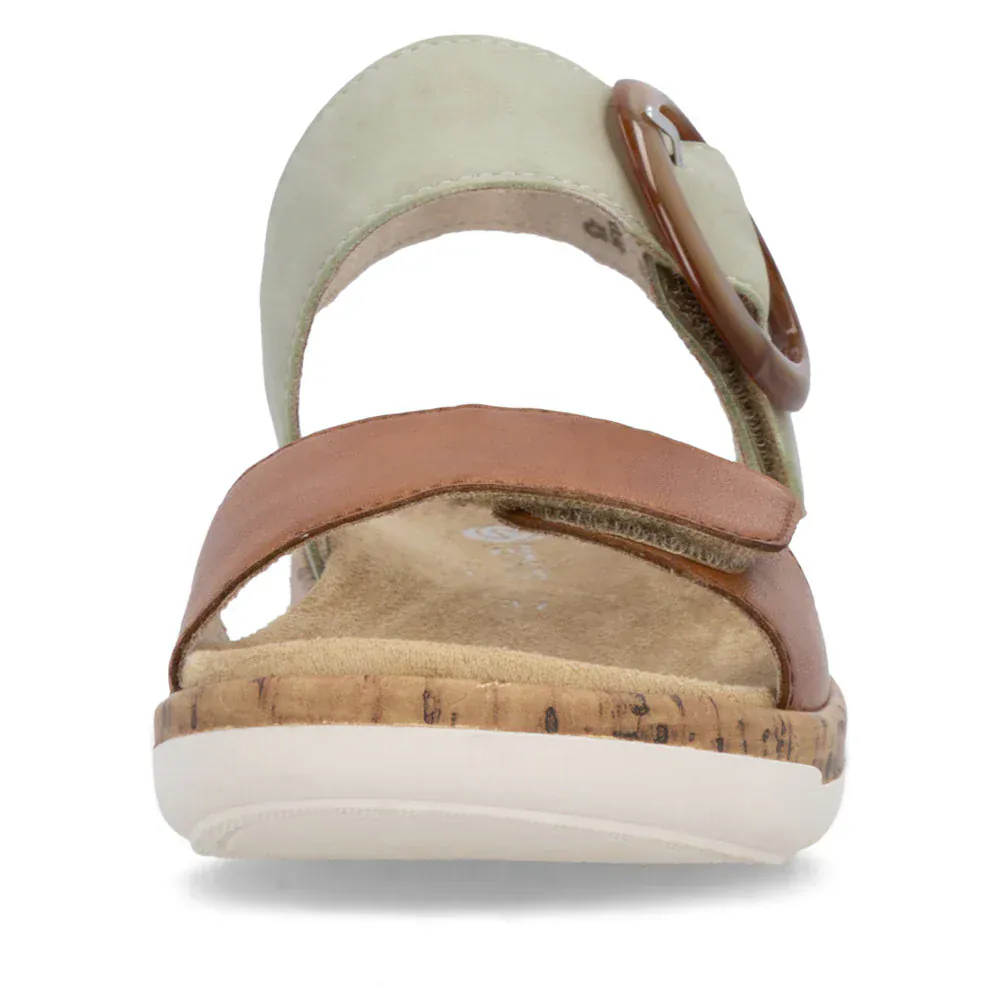Remonte Women's R6853-24 Adjustable Sandals- Green Combi - Image 6