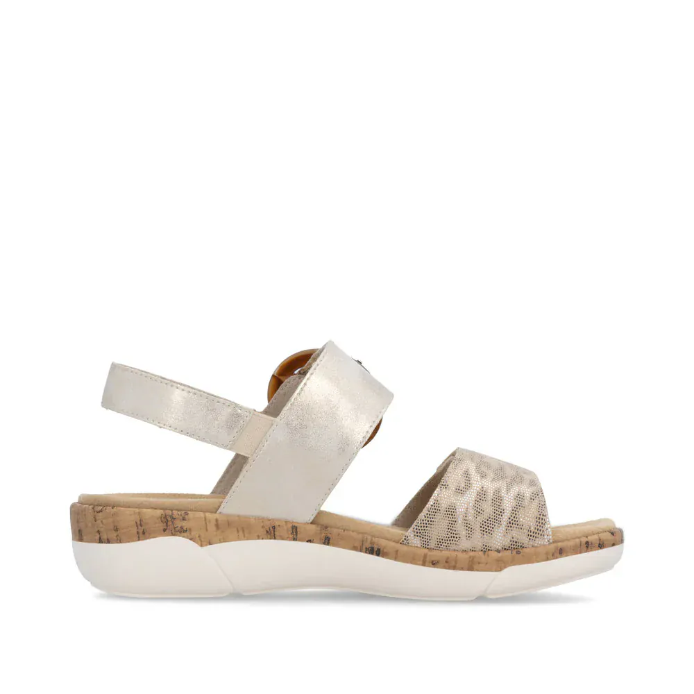 Remonte Women's R6853-94 Adjustable Sandals- Gold Combi - Image 3