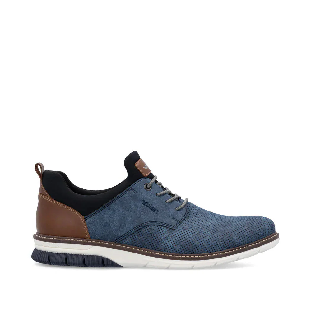 Rieker Men's 14450-14 Dress Walking Shoes- Blue