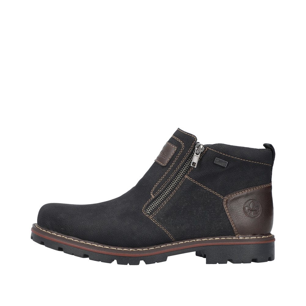Rieker Men's 37770-00 Dual Zip Low Boots- Black - Image 6