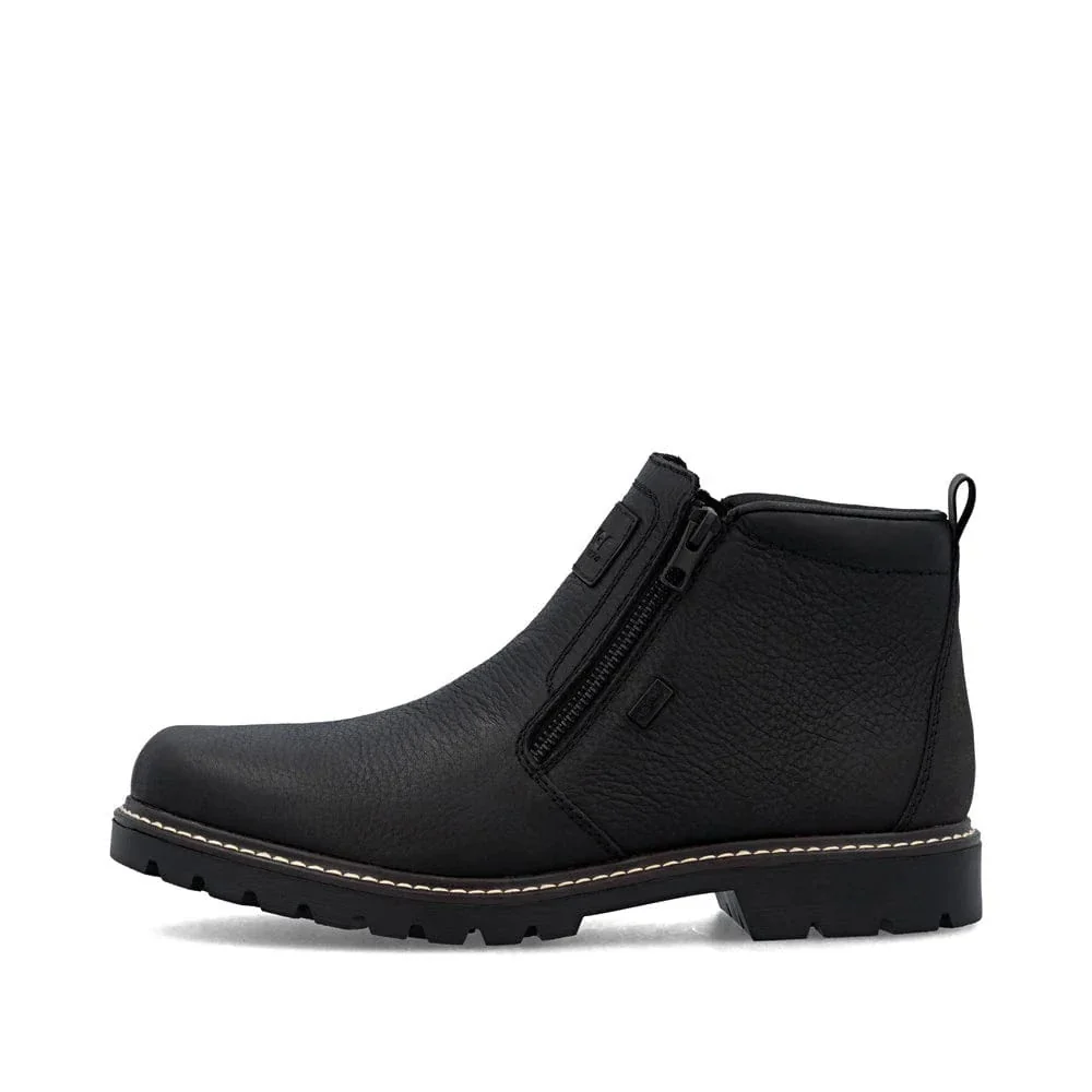 Rieker Men's 39871-00 Dual Zip Low Winter Boots- Black - Image 2