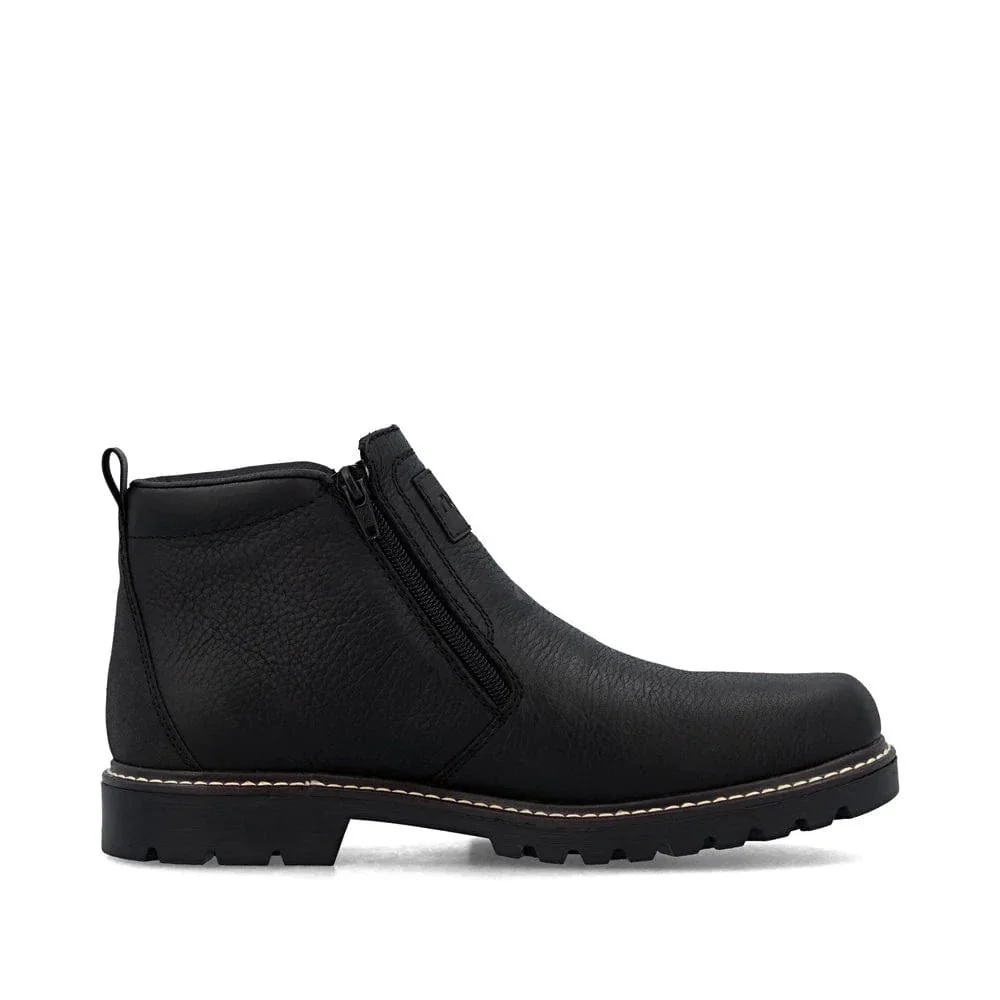 Rieker Men's 39871-00 Dual Zip Low Winter Boots- Black - Image 4