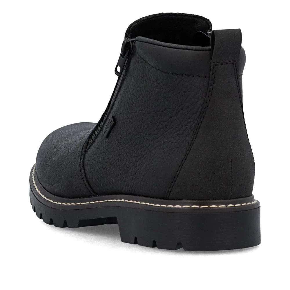 Rieker Men's 39871-00 Dual Zip Low Winter Boots- Black - Image 6
