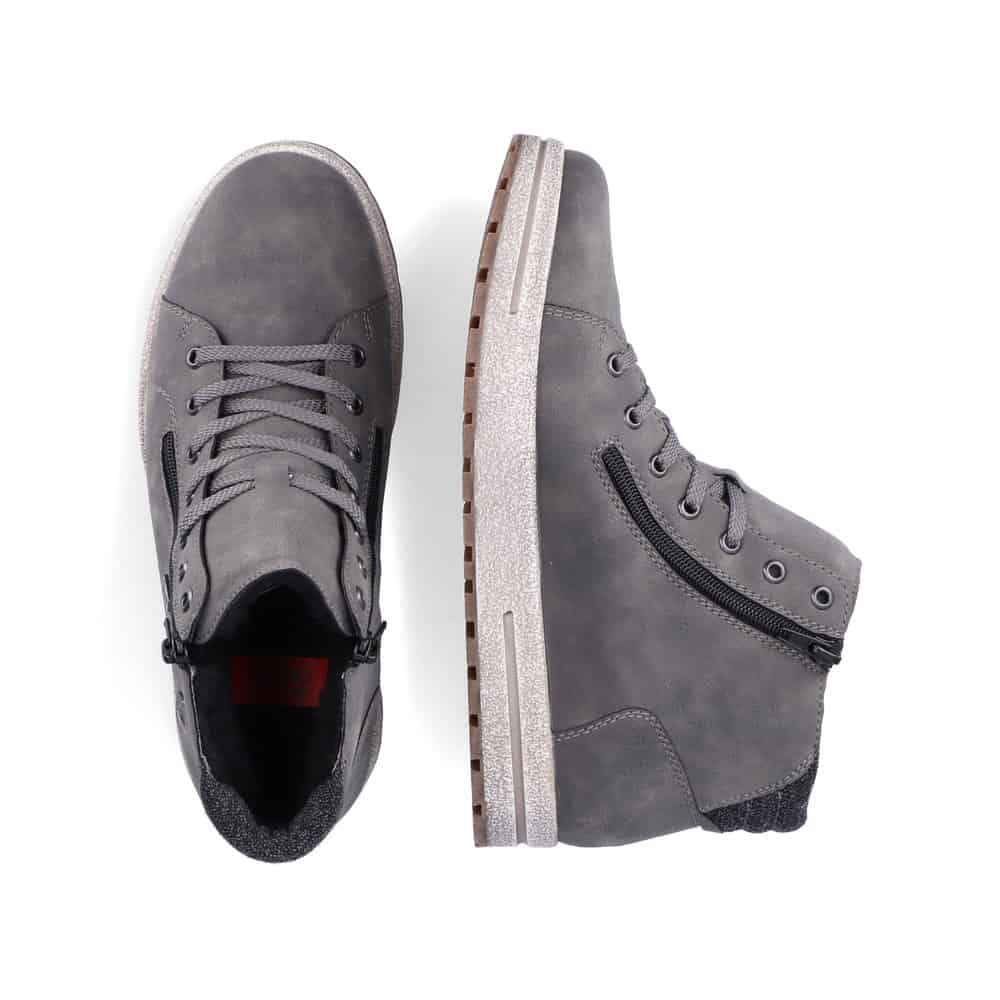 Rieker Men's 30721-45 High Top Sneaker Boots- Grey - Image 3
