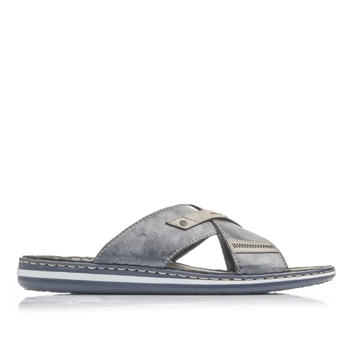 Rieker Men's 21057-14 Slide on Sandal- Blue