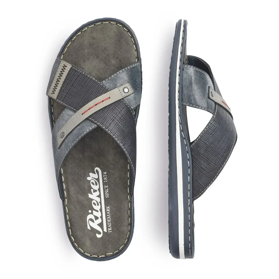 Rieker Men's 21057-14 Slide on Sandal- Blue - Image 3