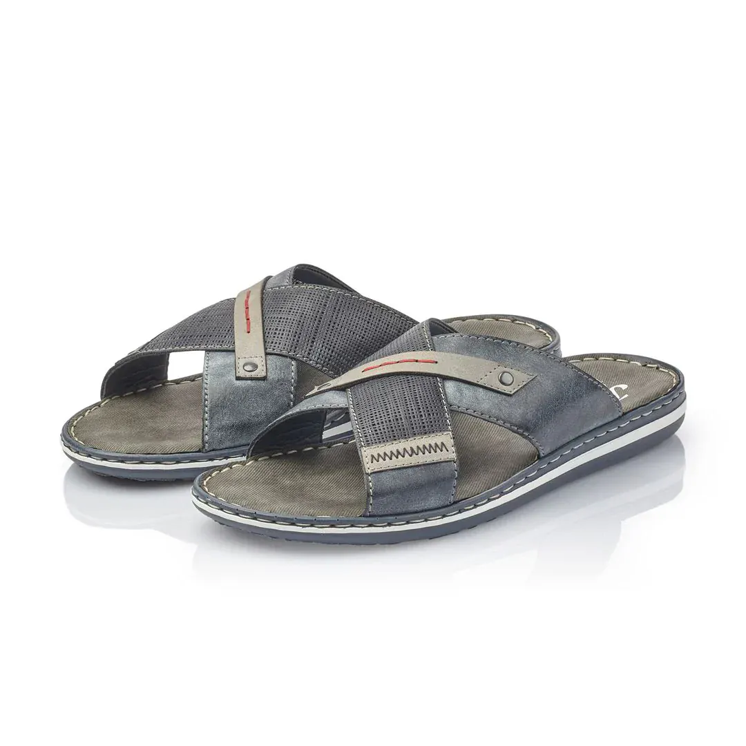 Rieker Men's 21057-14 Slide on Sandal- Blue - Image 4