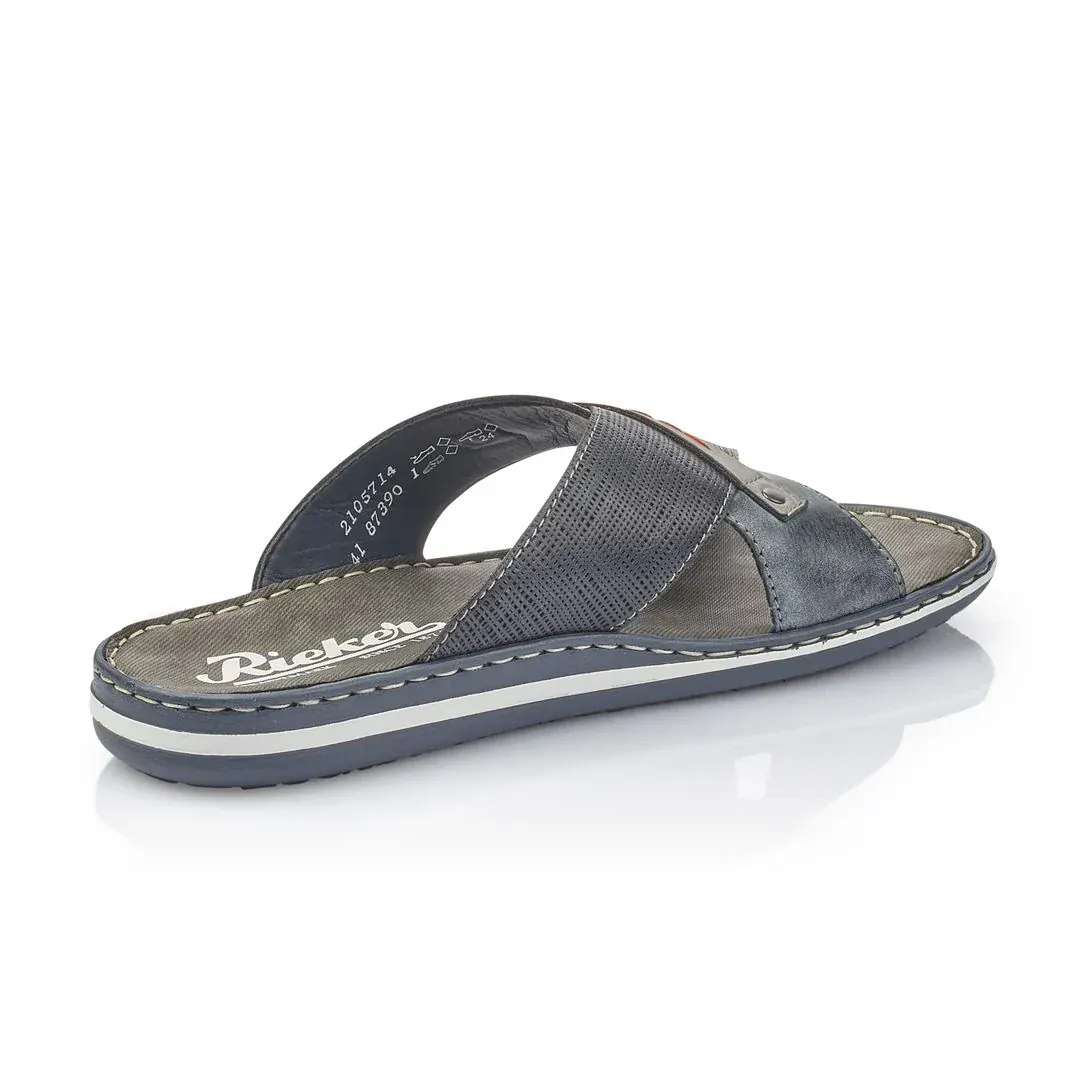 Rieker Men's 21057-14 Slide on Sandal- Blue - Image 6