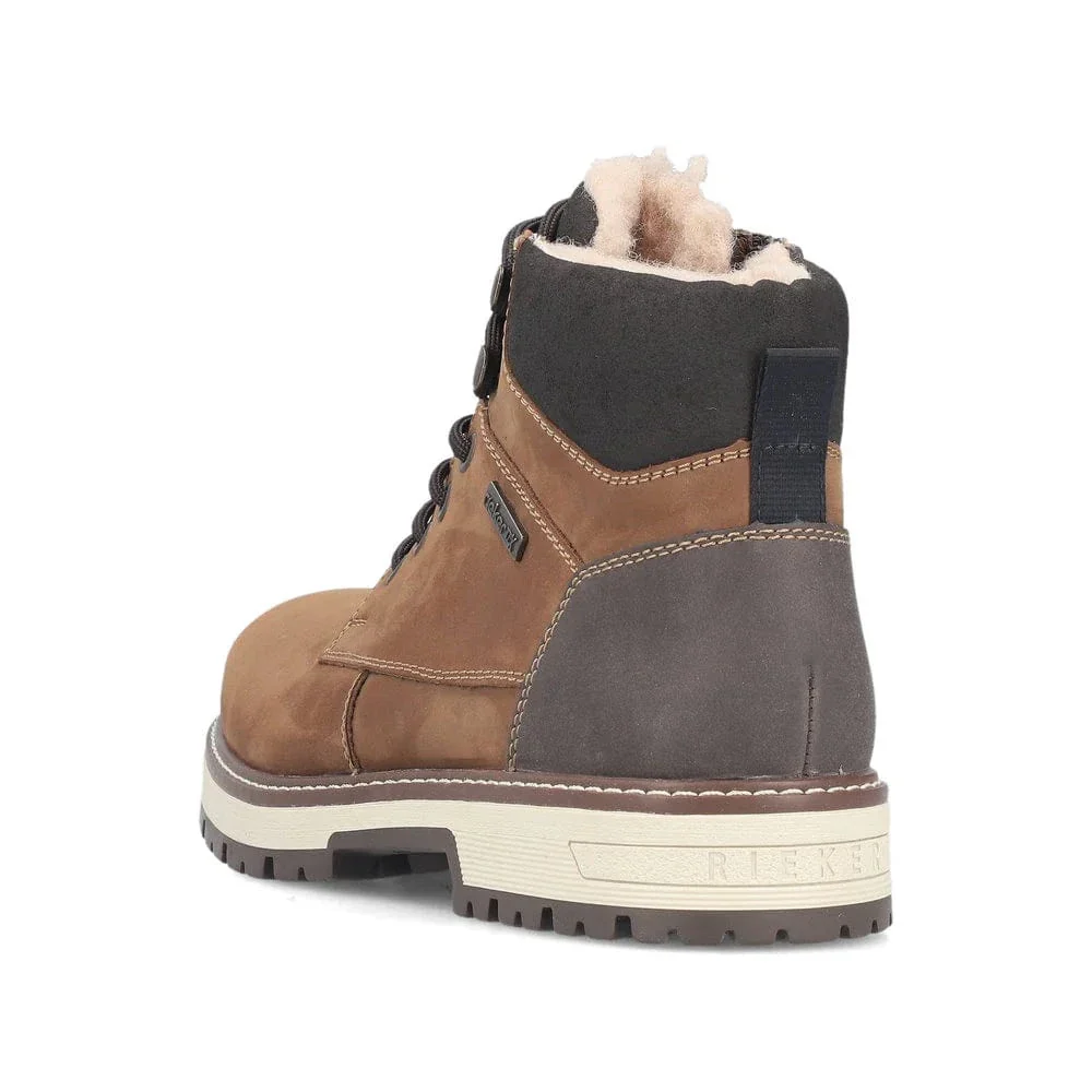Rieker Men's F8311-25 Winter Ice Grip Boots- Brown - Image 4