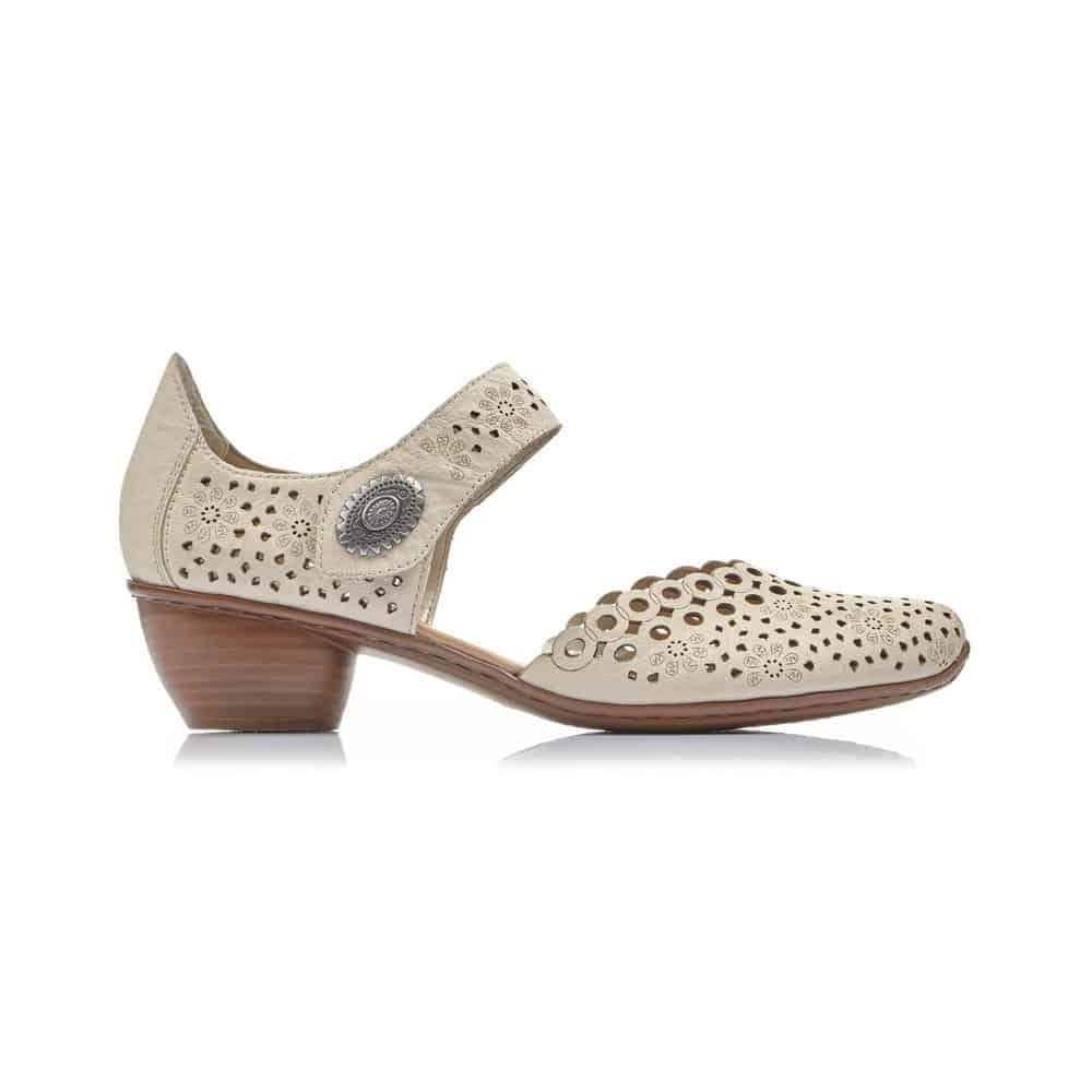 Rieker Women's 43753-60 Mary Jane Heels - Cream