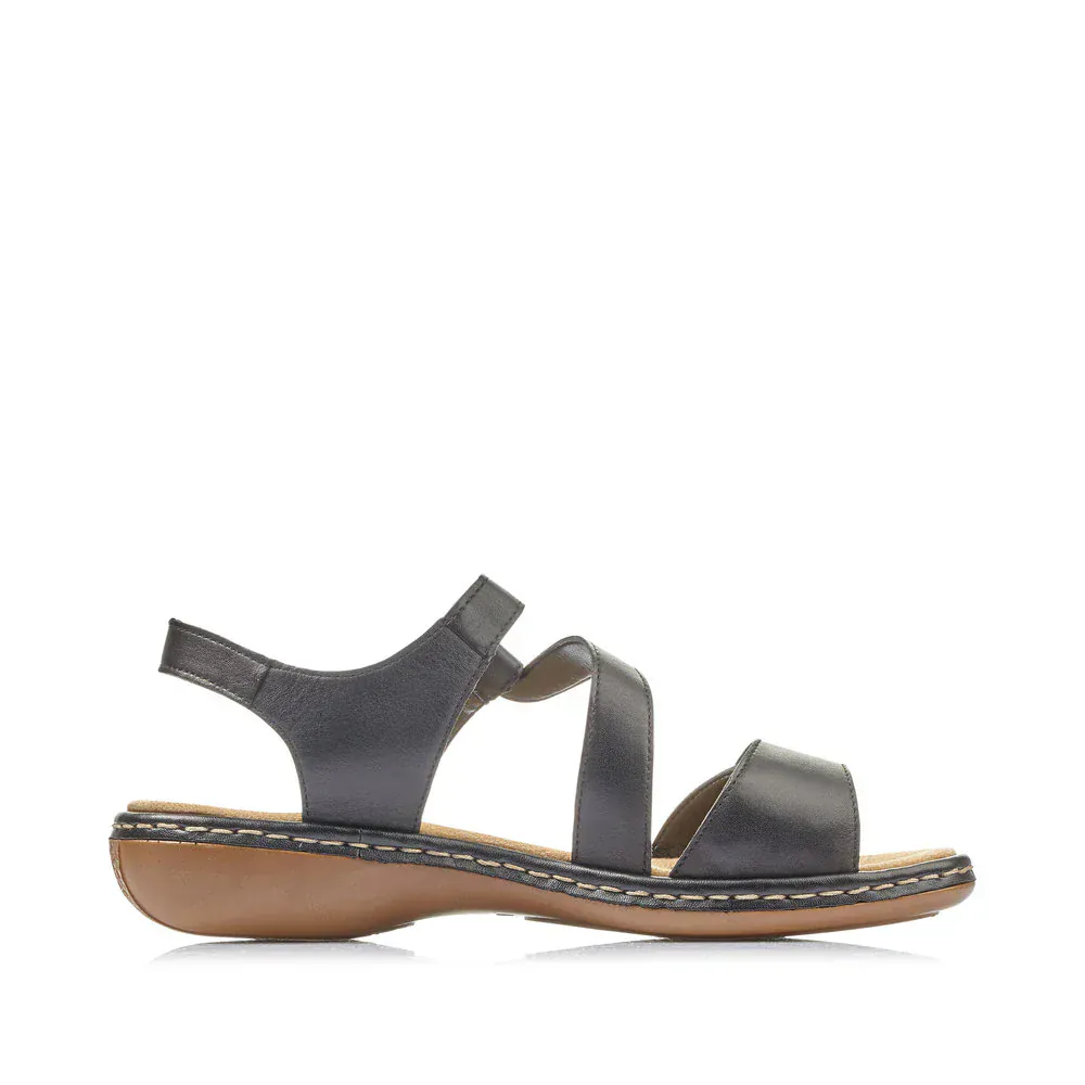 Rieker Women's 659C7-00 Strappy Sandals- Black - Image 4