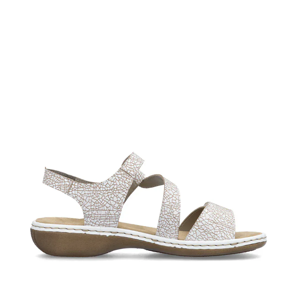 Rieker Women's 659C7-81 Strappy Sandals- White Combi - Image 3