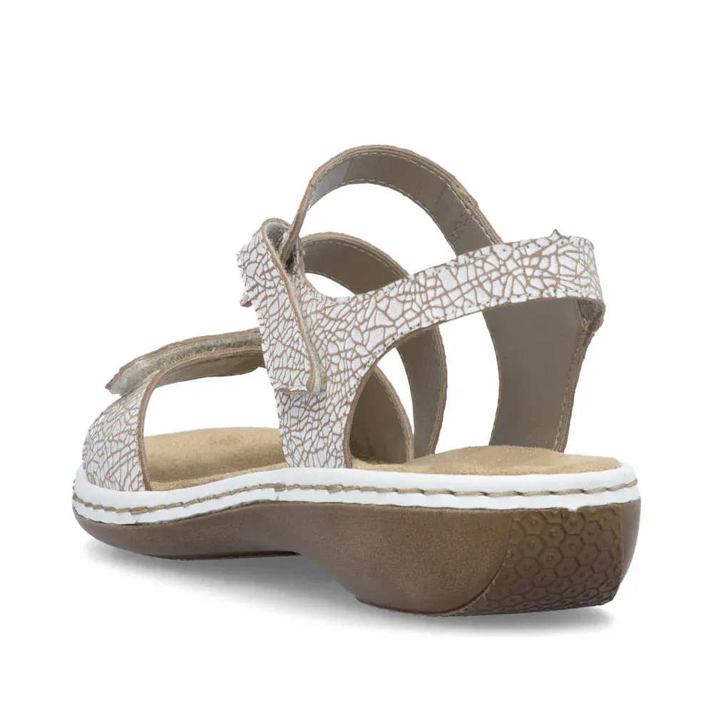 Rieker Women's 659C7-81 Strappy Sandals- White Combi - Image 7