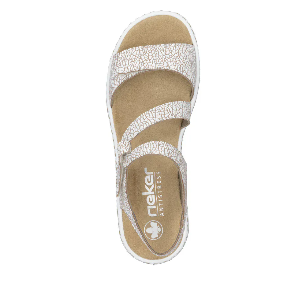 Rieker Women's 659C7-81 Strappy Sandals- White Combi - Image 8