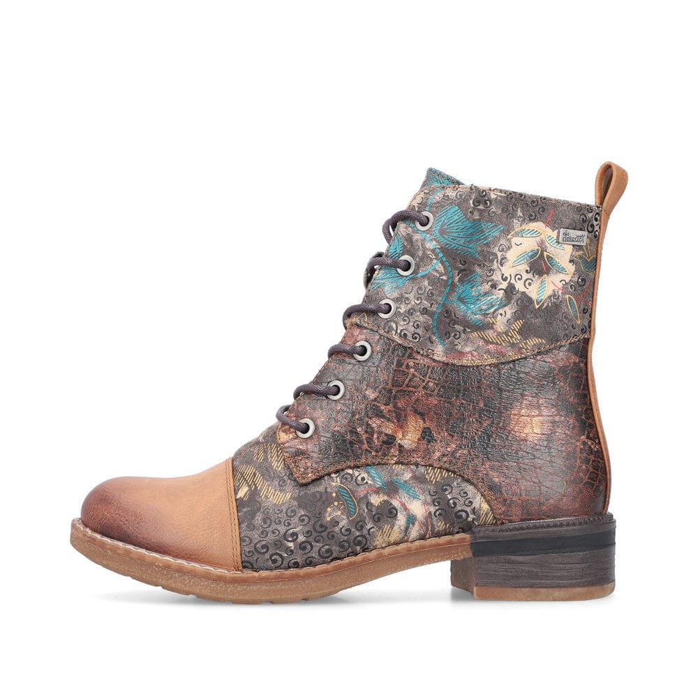 Rieker Women's 94611-90 Combat Dress Booties- Brown Multi - Image 2