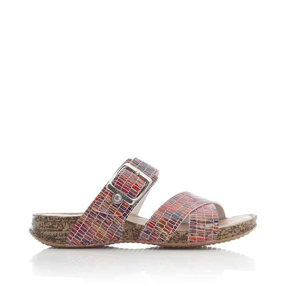 Rieker Women's 61198-90 Cross Strap Sandals- Multi