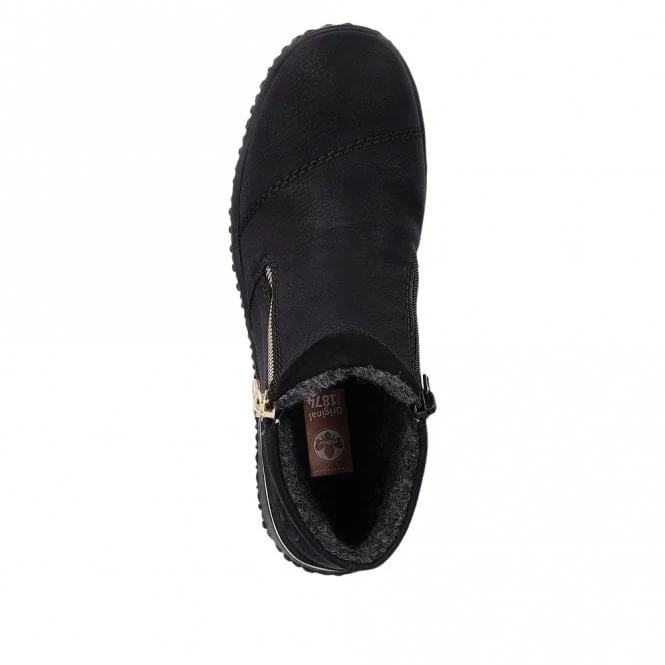 Rieker Women's Z4265-00 Dual Zip Winter Booties- Black - Image 6