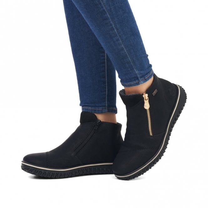 Rieker Women's Z4265-00 Dual Zip Winter Booties- Black - Image 7