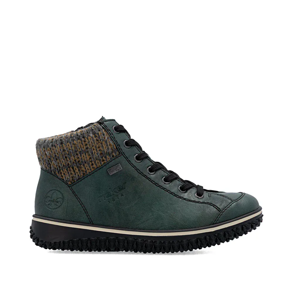 Rieker Women's Z4243-55 Lace & Zip Ankle Boots- Green
