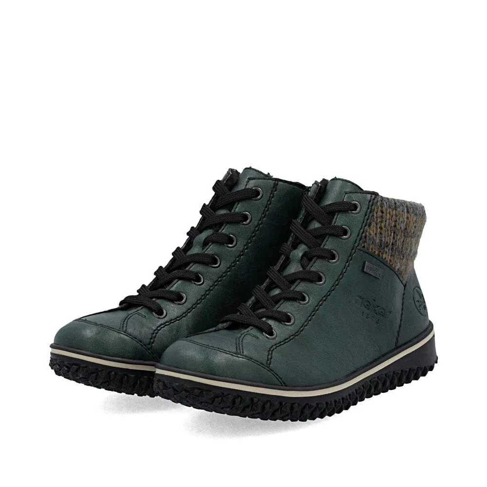Rieker Women's Z4243-55 Lace & Zip Ankle Boots- Green - Image 3