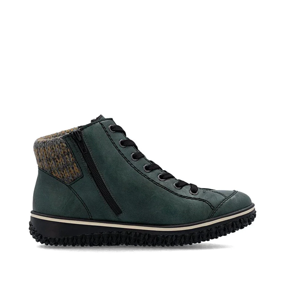 Rieker Women's Z4243-55 Lace & Zip Ankle Boots- Green - Image 4