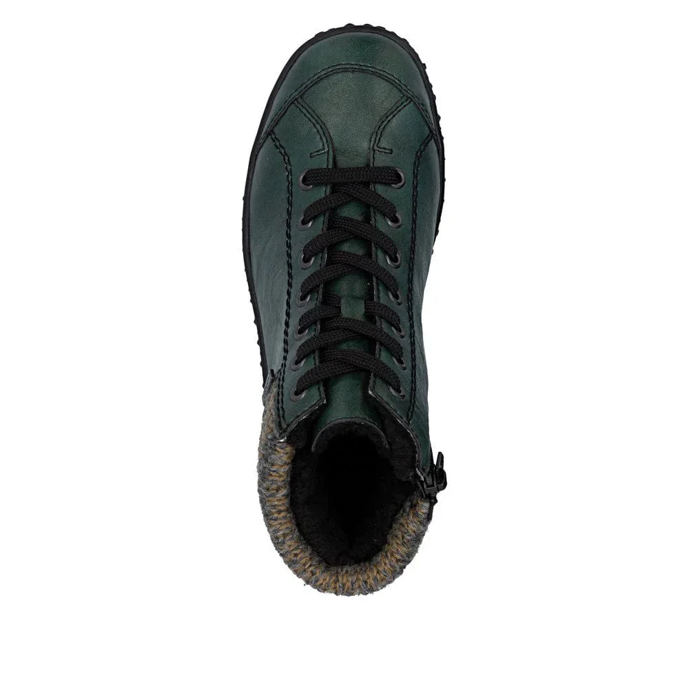Rieker Women's Z4243-55 Lace & Zip Ankle Boots- Green - Image 6