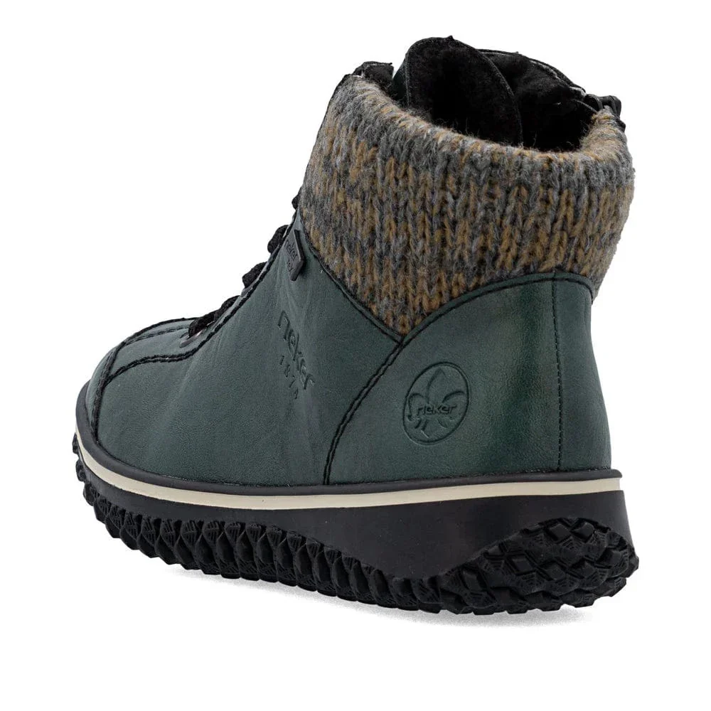 Rieker Women's Z4243-55 Lace & Zip Ankle Boots- Green - Image 7