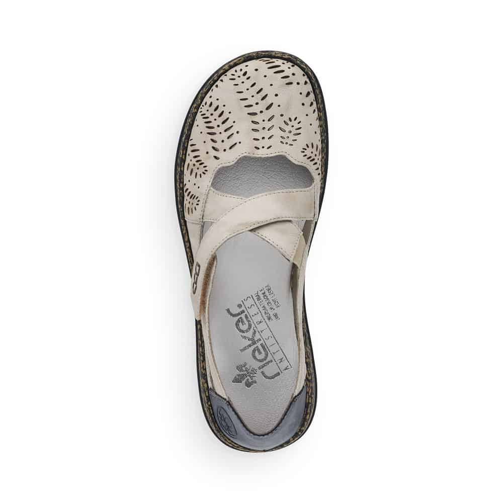 Rieker Women's 46375-60 Daisback Perforated Mary Janes- Beige - Image 3