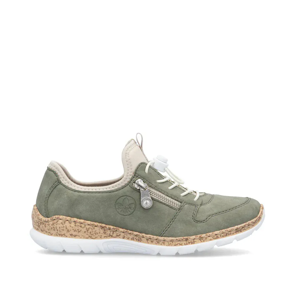 Rieker Women's N42G0-52 Eikezip Perf Sneakers- Green