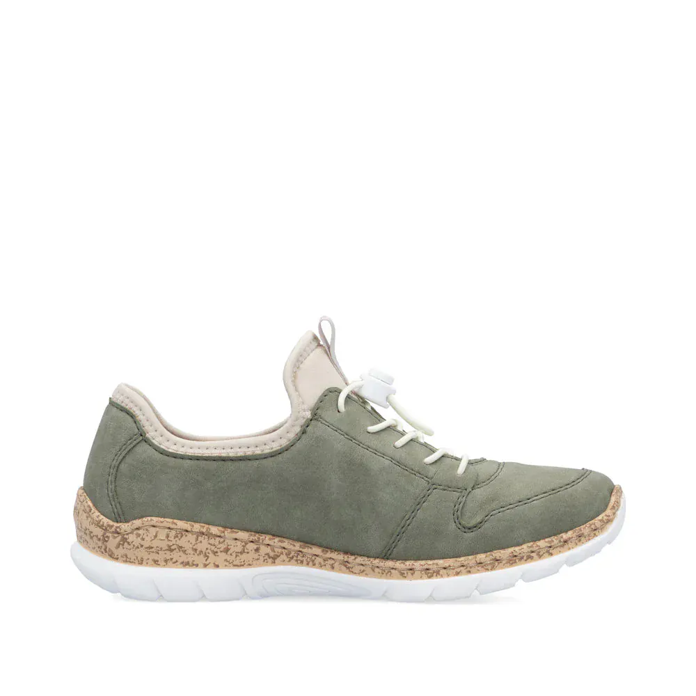 Rieker Women's N42G0-52 Eikezip Perf Sneakers- Green - Image 3