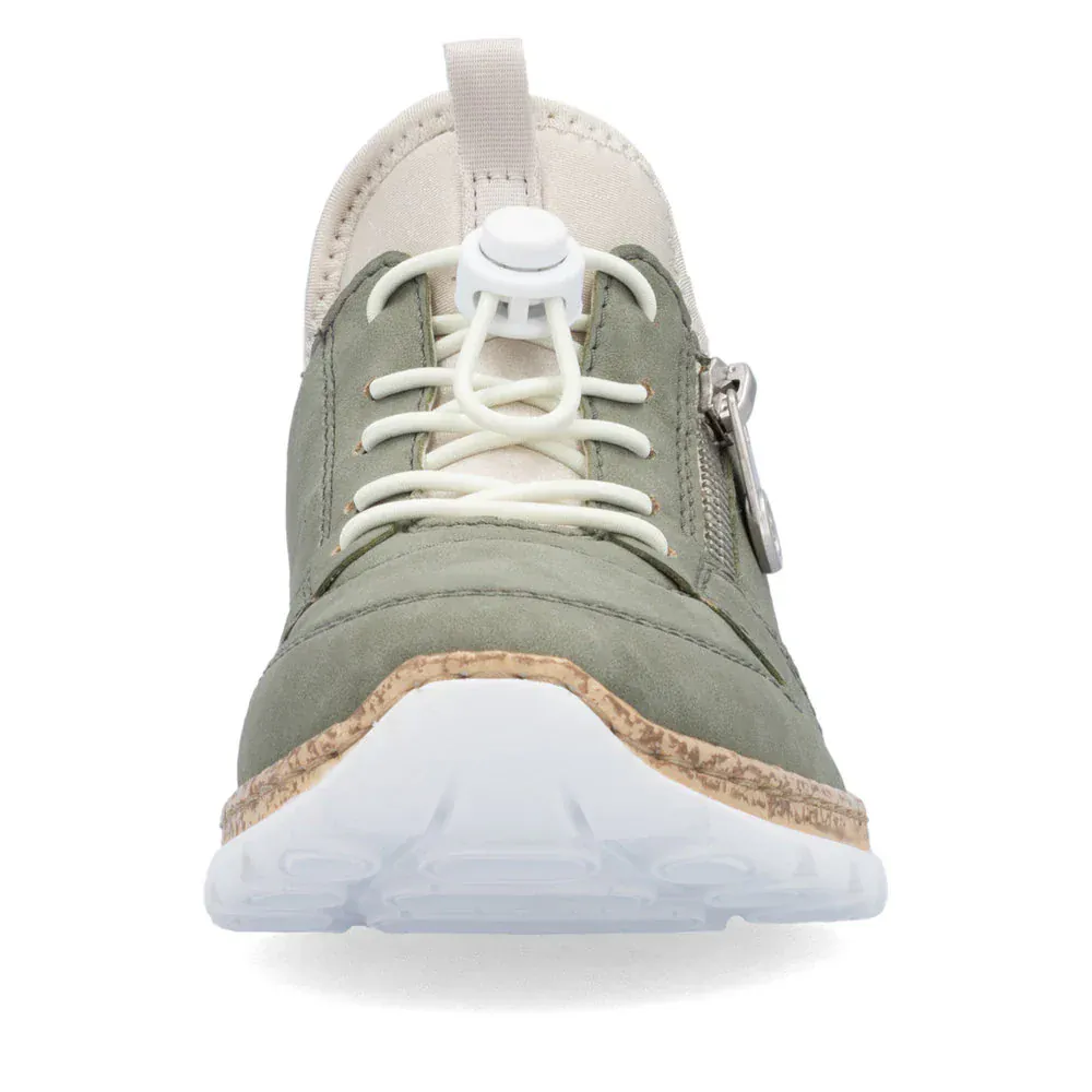 Rieker Women's N42G0-52 Eikezip Perf Sneakers- Green - Image 6