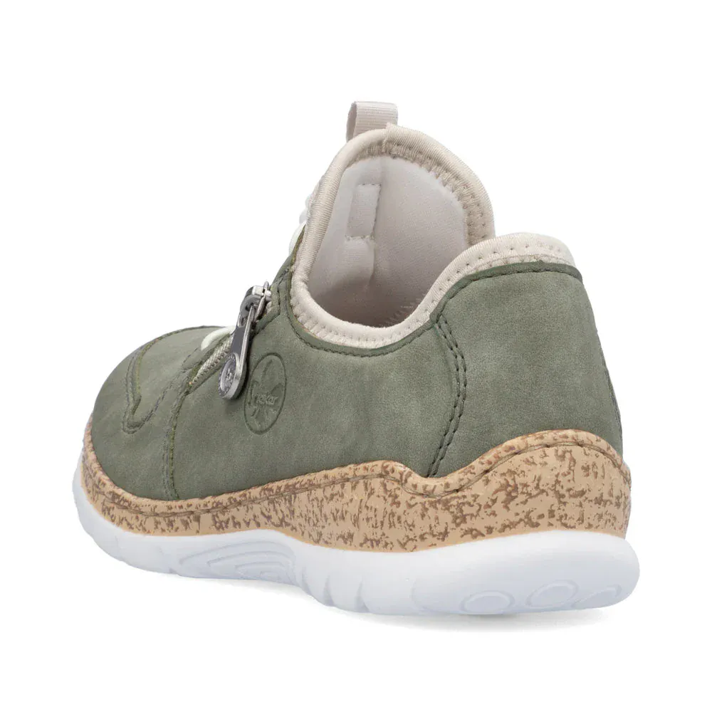 Rieker Women's N42G0-52 Eikezip Perf Sneakers- Green - Image 7