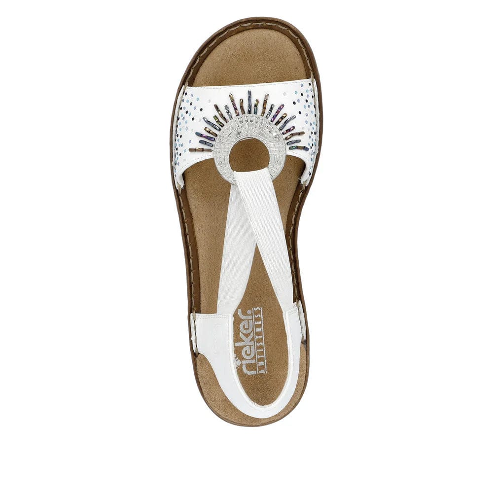 Rieker Women's 60880-80 Elastic Slingback Sandals- White - Image 4