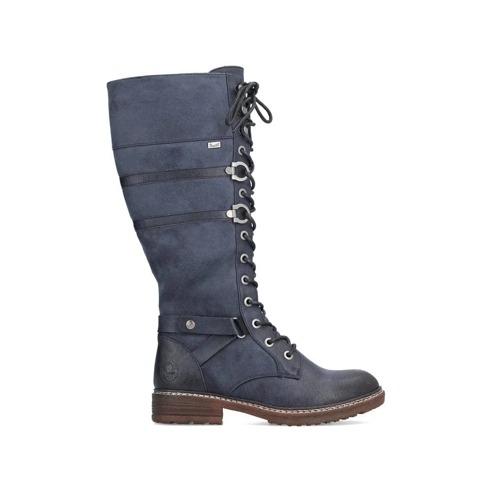 Rieker Women's 94732-14 Tall Lace & Zip Boots- Blue
