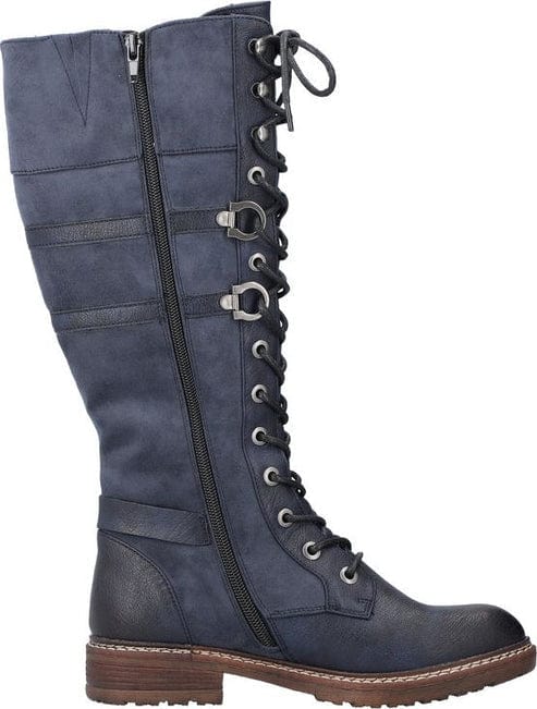 Rieker Women's 94732-14 Tall Lace & Zip Boots- Blue - Image 3