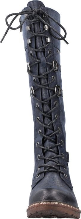 Rieker Women's 94732-14 Tall Lace & Zip Boots- Blue - Image 5