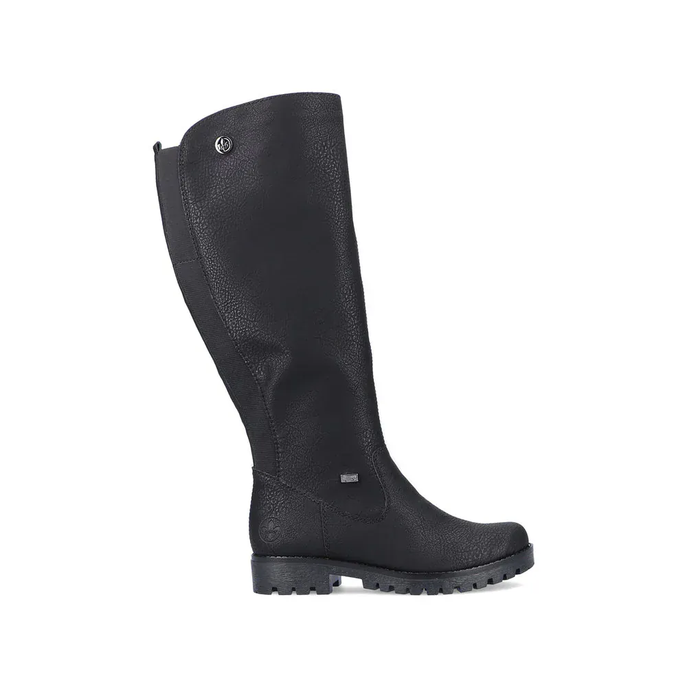 Rieker Women's 78554-00 Tall Zip Winter Boots- Black